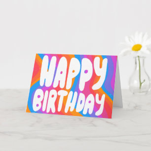 HAPPY BIRTHDAY Colourful Bubble Letters CUSTOM Card