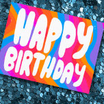HAPPY BIRTHDAY Colourful Bubble Letters CUSTOM  Postcard<br><div class="desc">Hand made card for you! Customise with your own text or change the colours. Check my shop for lots more colours and designs or let me know if you'd like something custom!</div>