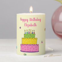Happy Birthday Colourful Cake Confetti Party Candl