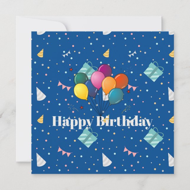 Happy Birthday colourful celebration Card (Front)