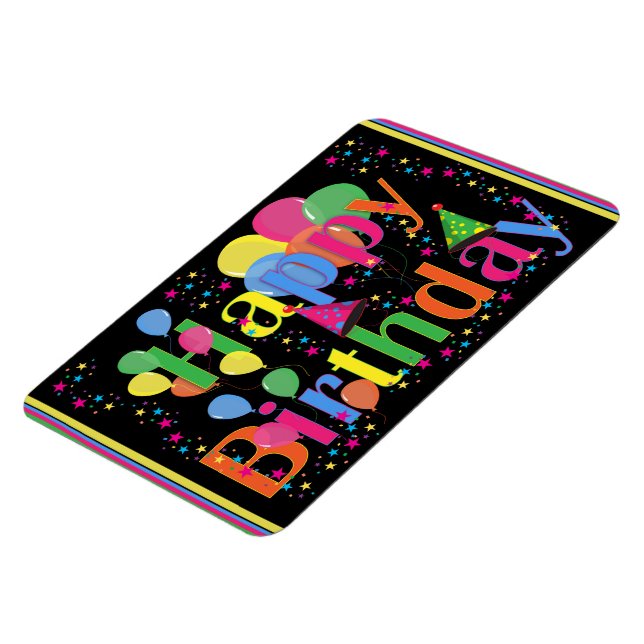 Happy Birthday Colourful Celebration Magnet (Left Side)