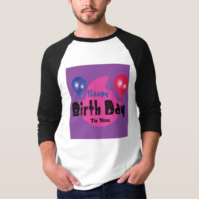 Happy Birthday – Colourful Celebration Party Desig T-Shirt (Front)