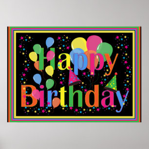 Happy Birthday Colourful Celebration Poster
