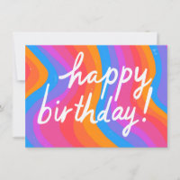 HAPPY BIRTHDAY Colourful Cool & Fun Stripes CUSTOM