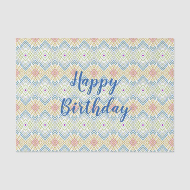 Happy Birthday Colourful Modern Tissue Paper (Front)
