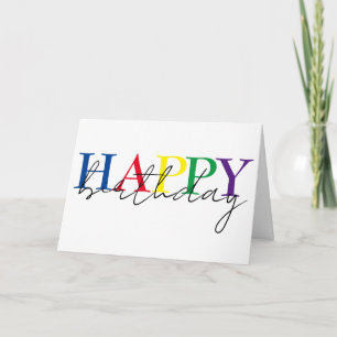  Happy Birthday Colourful Simple  Card