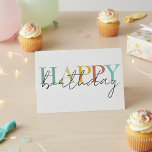 Happy Birthday Colourful Simple  Card<br><div class="desc">This design may be personalised by choosing the Edit Design option. You may also transfer onto other items. Contact me at colorflowcreations@gmail.com or use the chat option at the top of the page if you wish to have this design on another product or need assistance. See more of my designs...</div>