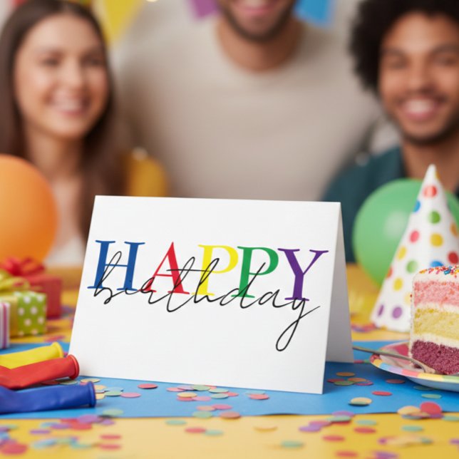  Happy Birthday Colourful Simple  Card (Creator Uploaded)