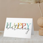 Happy Birthday Colourful Simple  Card<br><div class="desc">This design may be personalised by choosing the Edit Design option. You may also transfer onto other items. Contact me at colorflowcreations@gmail.com or use the chat option at the top of the page if you wish to have this design on another product or need assistance. See more of my designs...</div>