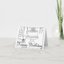 Happy Birthday Colouring Card