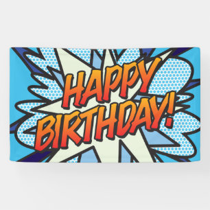 HAPPY BIRTHDAY Comic Book Pop Art Banner