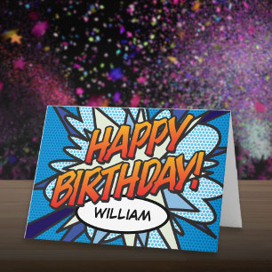 HAPPY BIRTHDAY Comic Book Pop Art Card