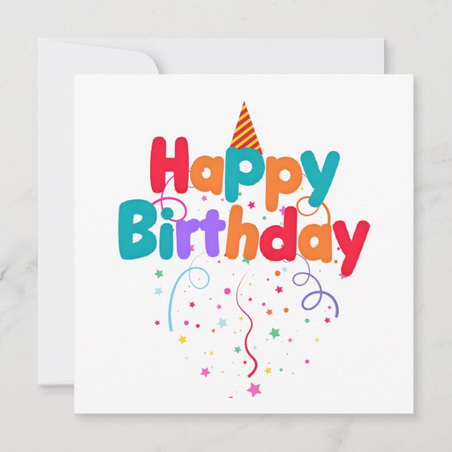 Happy Birthday Confetti Invitation (Front)