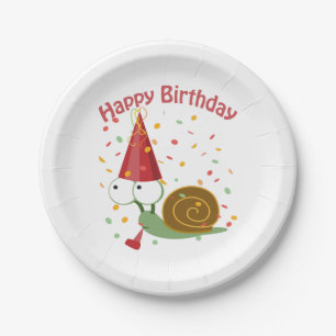 Happy Birthday! Confetti Snail Paper Plate
