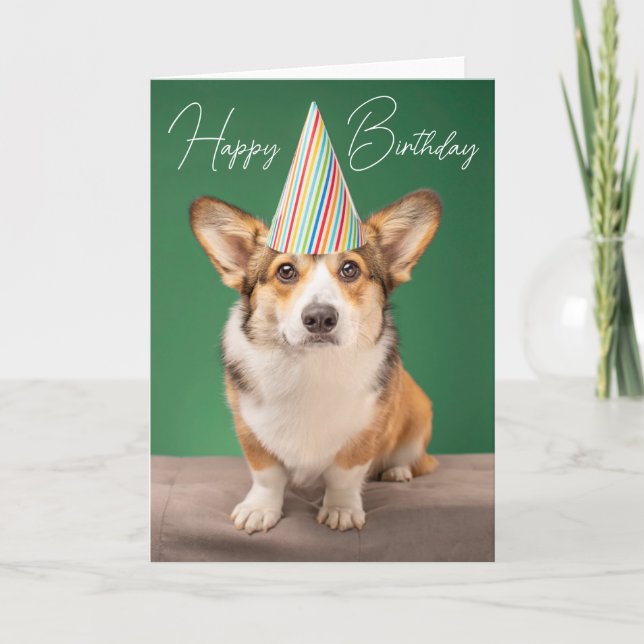 Happy Birthday | Corgi Birthday Puppy Card (Front)