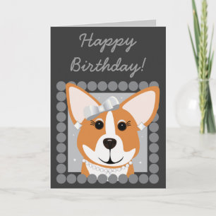 Happy Birthday! Corgi Lady Grey Card
