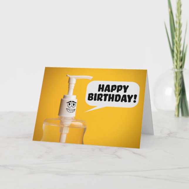 Happy Birthday Coronavirus Hand Santitzer Humour Holiday Card (Front)