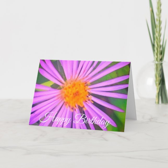 Happy Birthday Cosmo Flower Card (Front)