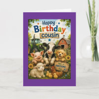 Happy Birthday Cousin Farm Animals