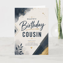 Happy Birthday Cousin for Him Modern Masculine