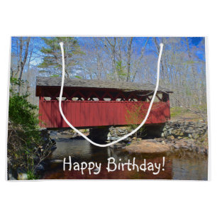 Happy Birthday Covered Bridge Large Gift Bag