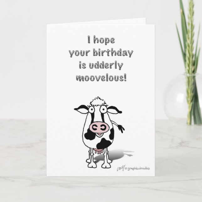 Happy Birthday Cow! Card (Front)
