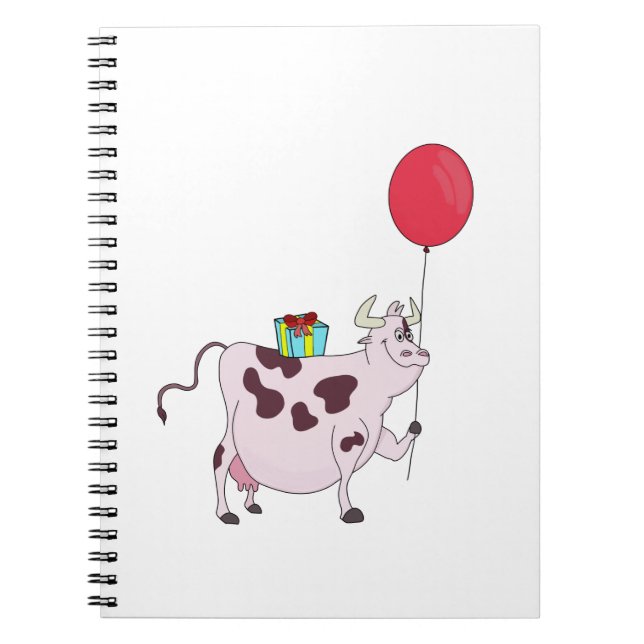 Happy Birthday Cow Notebook (Front)