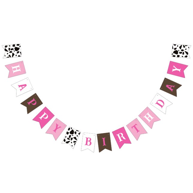 Happy Birthday Cow Print Bunting (All)