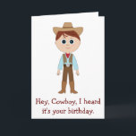 Happy Birthday, Cowboy for Grandson Card<br><div class="desc">This is for the little boy who just loves that Western way of life. For matching items,  type "penguincornerstore cowboy" into the Zazzle search bar.</div>