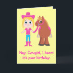 Happy Birthday, Cowgirl for Granddaughter Card<br><div class="desc">This is for the little girl who just loves that Western way of life. For matching items,  type "penguincornerstore cowgirl" into the Zazzle search bar.</div>
