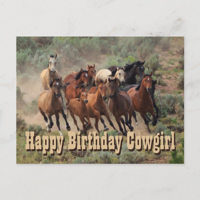 Happy Birthday Cowgirl Postcard (Front)