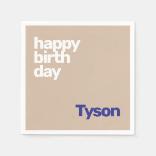 happy birthday create your own MOCHA party paper  Napkin