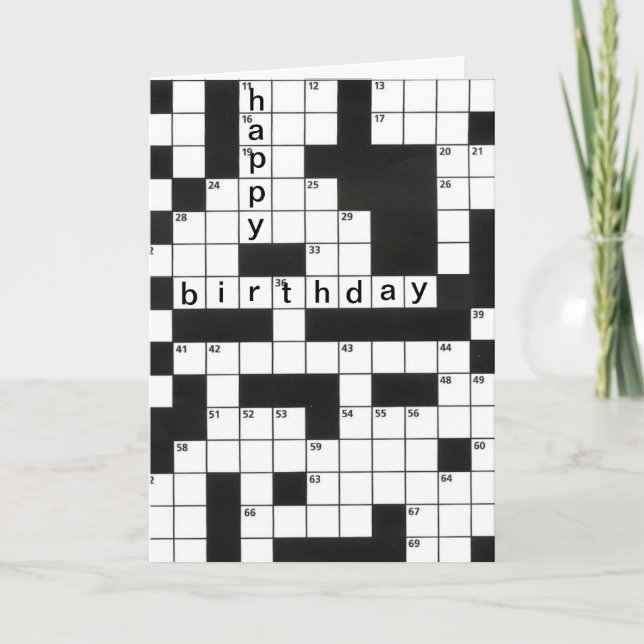 Happy Birthday Crossword Puzzle card (Front)