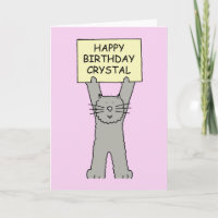 Happy Birthday Crystal Cartoon Cat