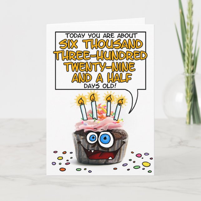 Happy Birthday Cupcake - 17 years old Card (Front)