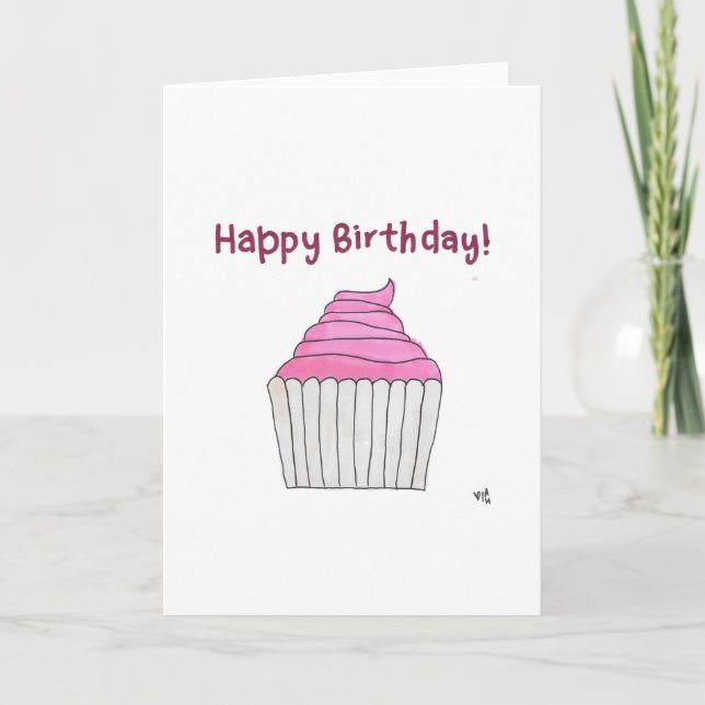 Happy Birthday Cupcake 2 Card (Front)