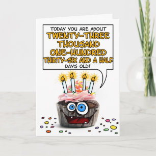 Happy Birthday Cupcake - 63 years old Card