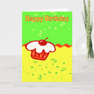 Happy Birthday Cupcake and Confetti Card
