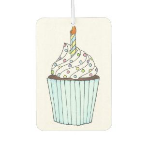 Happy Birthday Cupcake Cake Sprinkles Party Favour Car Air Freshener
