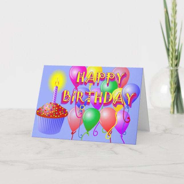Happy Birthday Cupcake Card (Front)