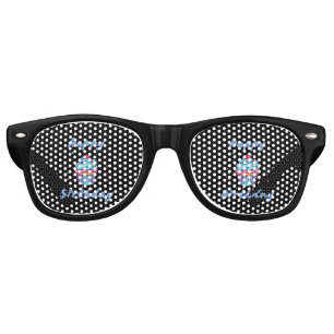 Happy Birthday Cupcake Confetti Party Retro Sunglasses