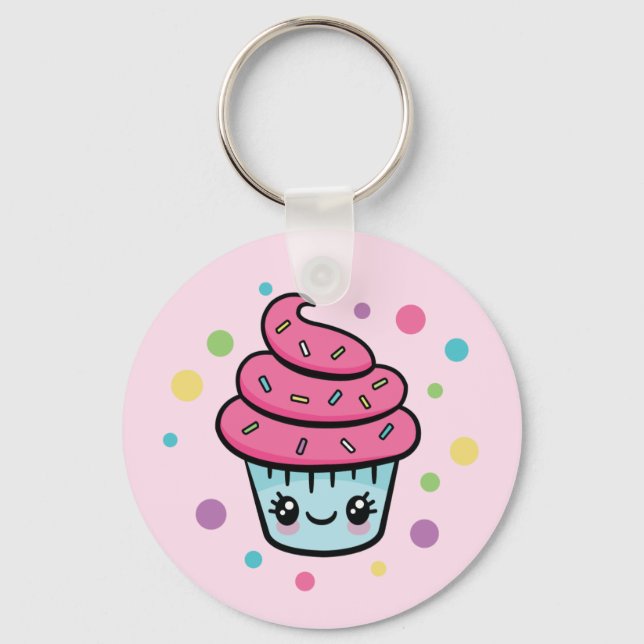 Happy Birthday Cupcake keychain (Front)
