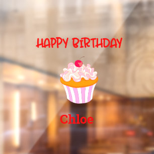 Happy Birthday Cupcake Personalised with Name