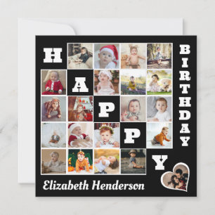 Happy Birthday Custom 21 Photo Collage Gift Announcement