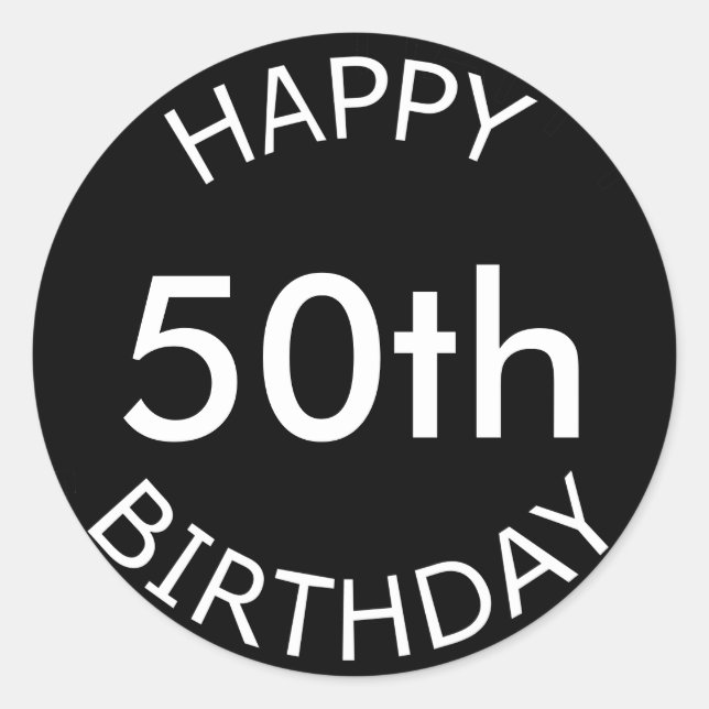 Happy Birthday Custom Age Classic Round Sticker (Front)