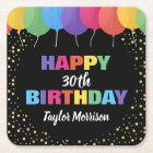 Happy Birthday Custom Age Name Colourful Balloons