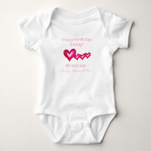 Happy Birthday, Custom Daddy Of Triplets Baby Bodysuit