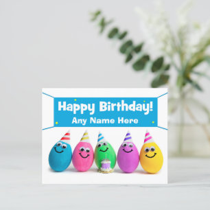 Happy Birthday Custom  Egg Humour  Holiday Postcar Postcard