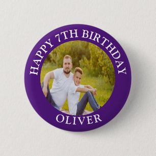 Happy Birthday Custom Photo Age Name 6 Cm Round Badge