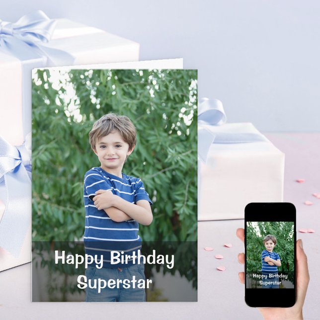 Happy Birthday Custom Photo Boy Birthday Card (Creator Uploaded)